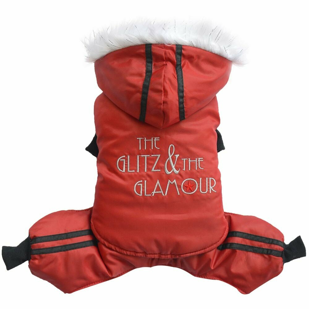 Glitz & Glamour Hunde Schneeanzug rot