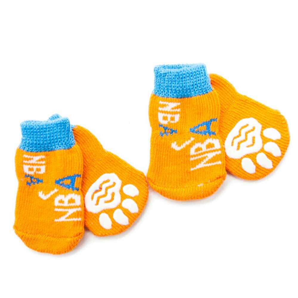 GogiPet Hundesocken orange mit Anti Rutsch Beschichtung