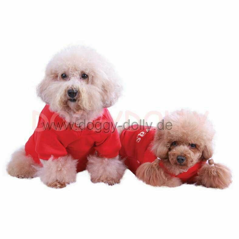 DoggyDolly Royals Divas - Hundepullover mit Kapuze in rot - Hundegewand von DoggyDolly W030