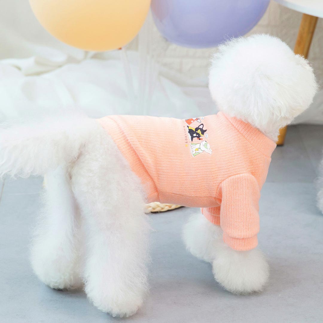 Rosa Superhelden Hundepullover – warme Hundebekleidung