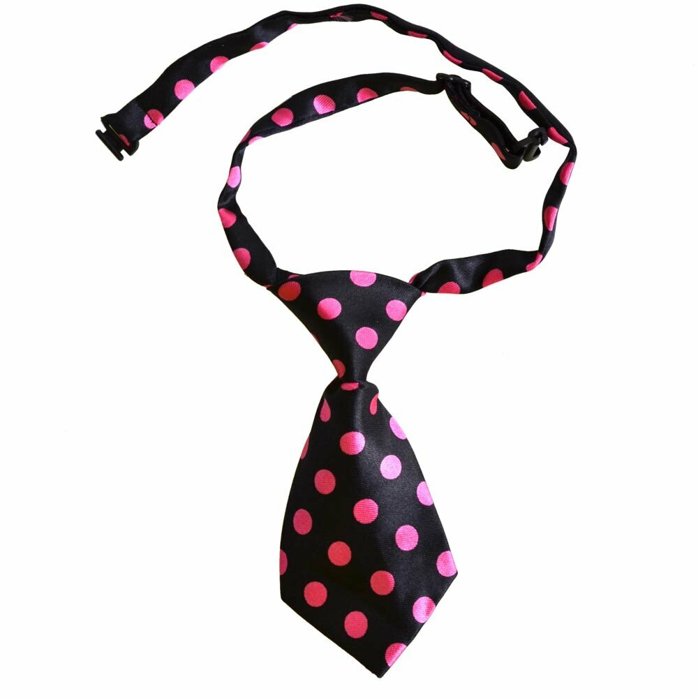 Krawatte für Hunde schwarz mit rosa Punkten von GogiPet