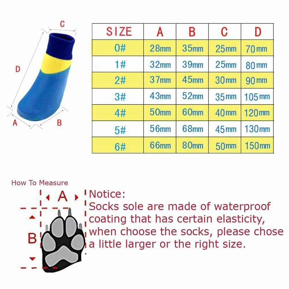 Dog Shoes Size Table