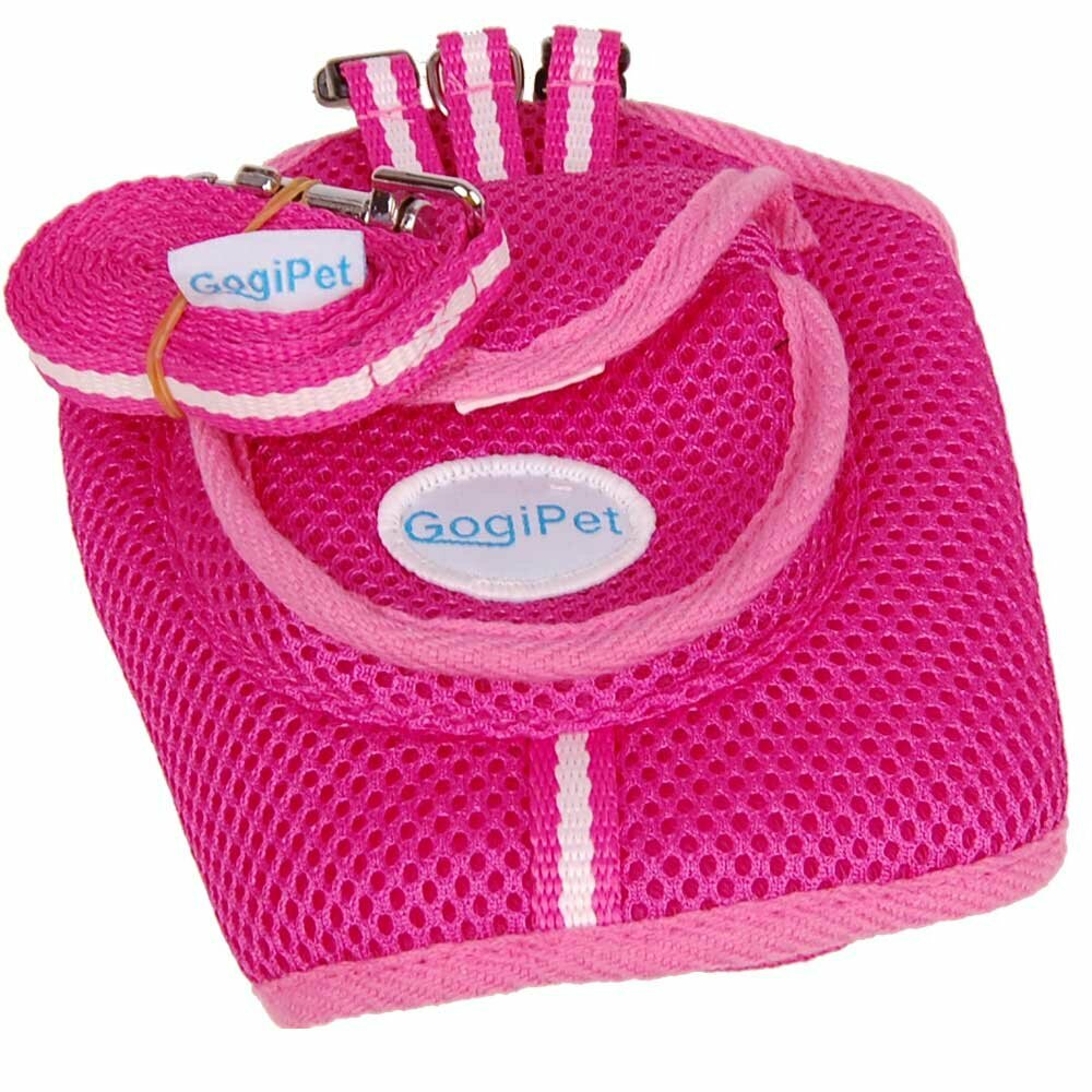 GogiPet ® Rucksack Brustgeschirr pink S mit gratis Hundeleine