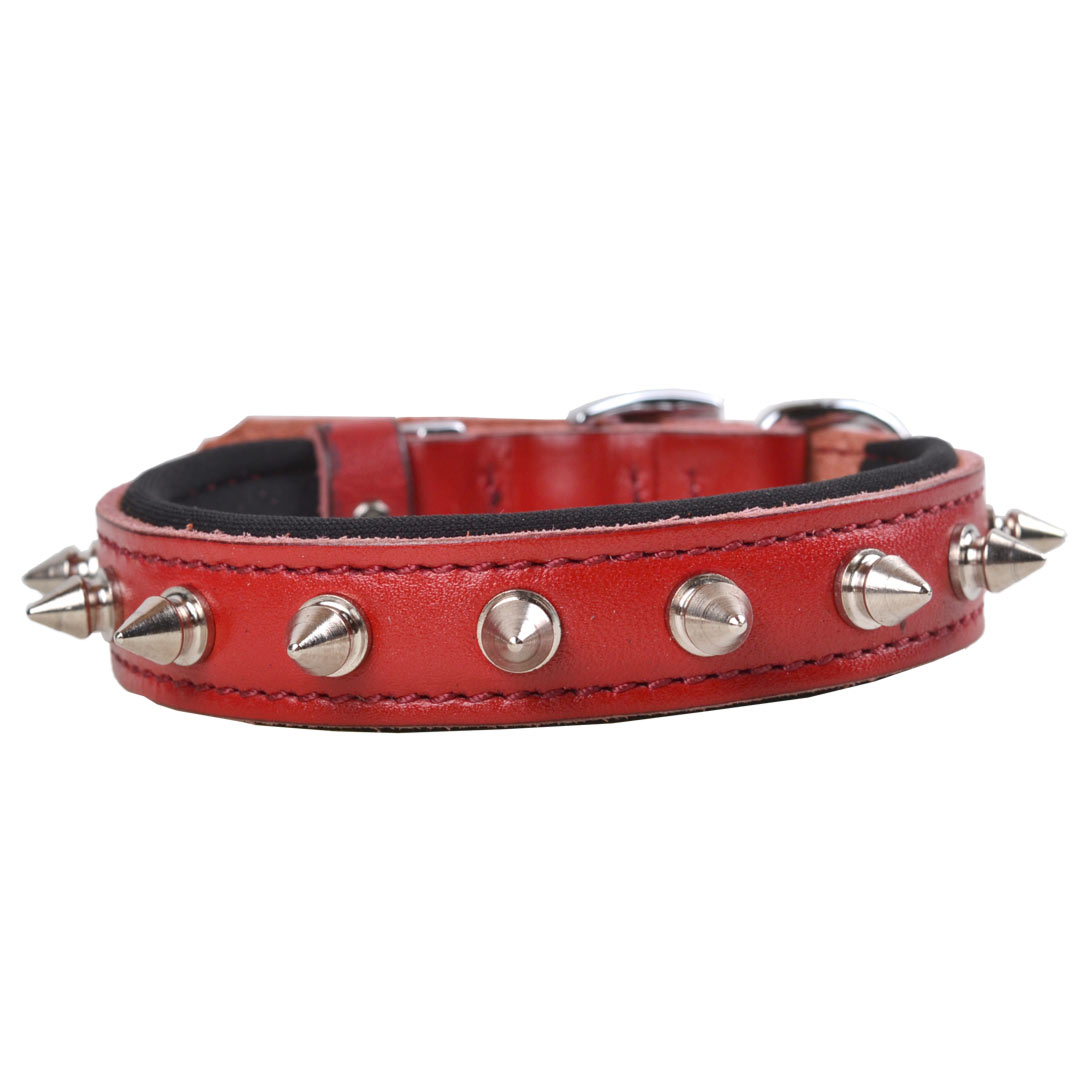 Cooles rotes Spike Hundehalsband