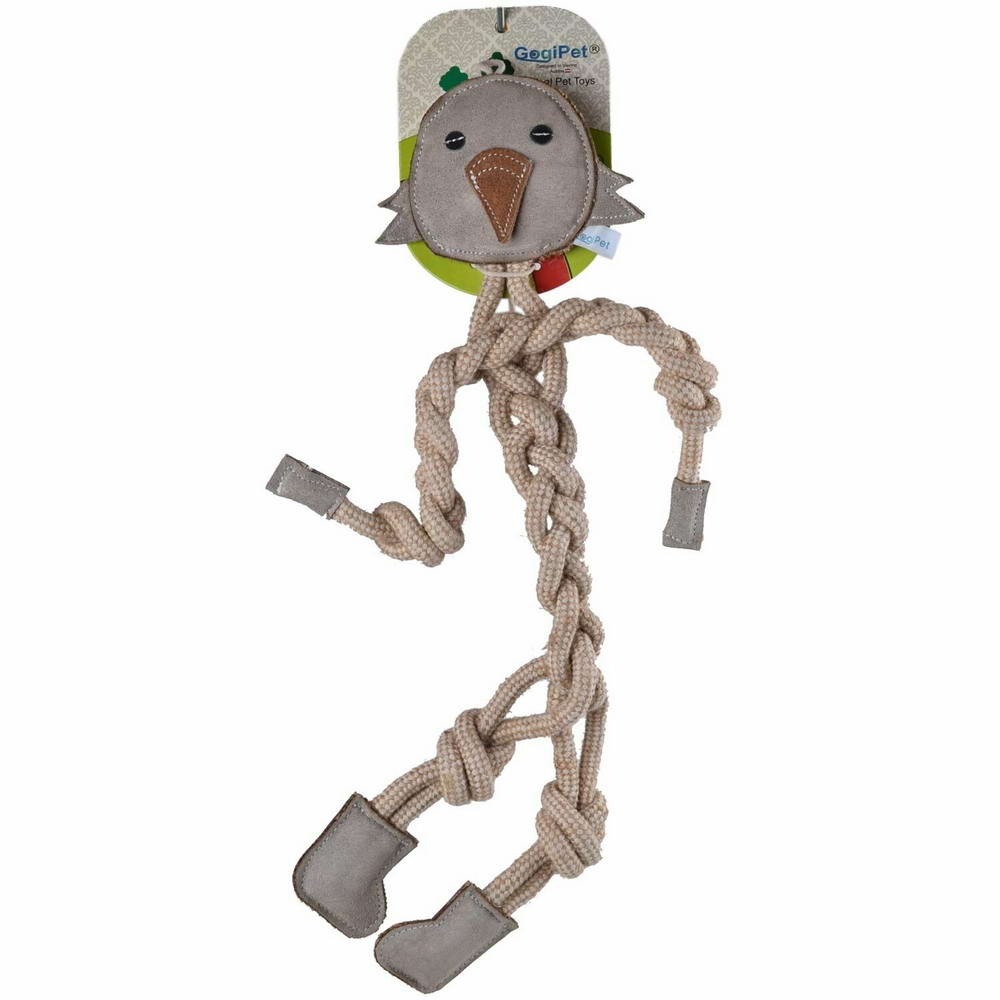Natürliches Hundespielzeug - grauer Vogel Hundespielzeug von GogiPet ®