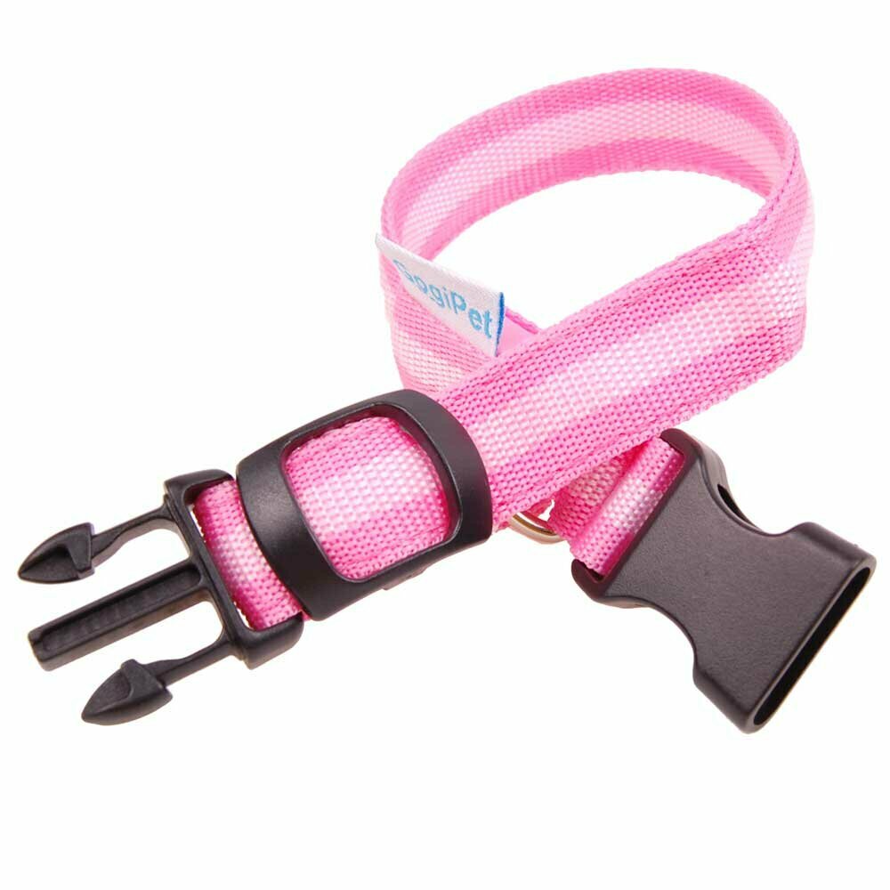 Günstige Hundehalsbänder mit guter Qualität von GogiPet ® Rosa Leuchthalsband für Hunde