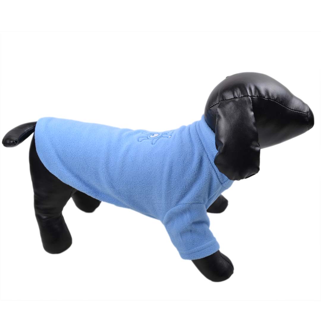 flauschiger Hundepullover blau mit Teddybär