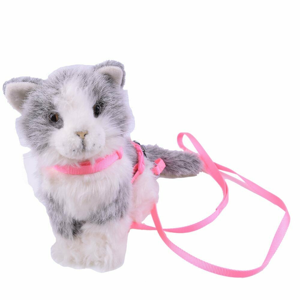 GogiPet® Katzengeschirr mit Leine rosa