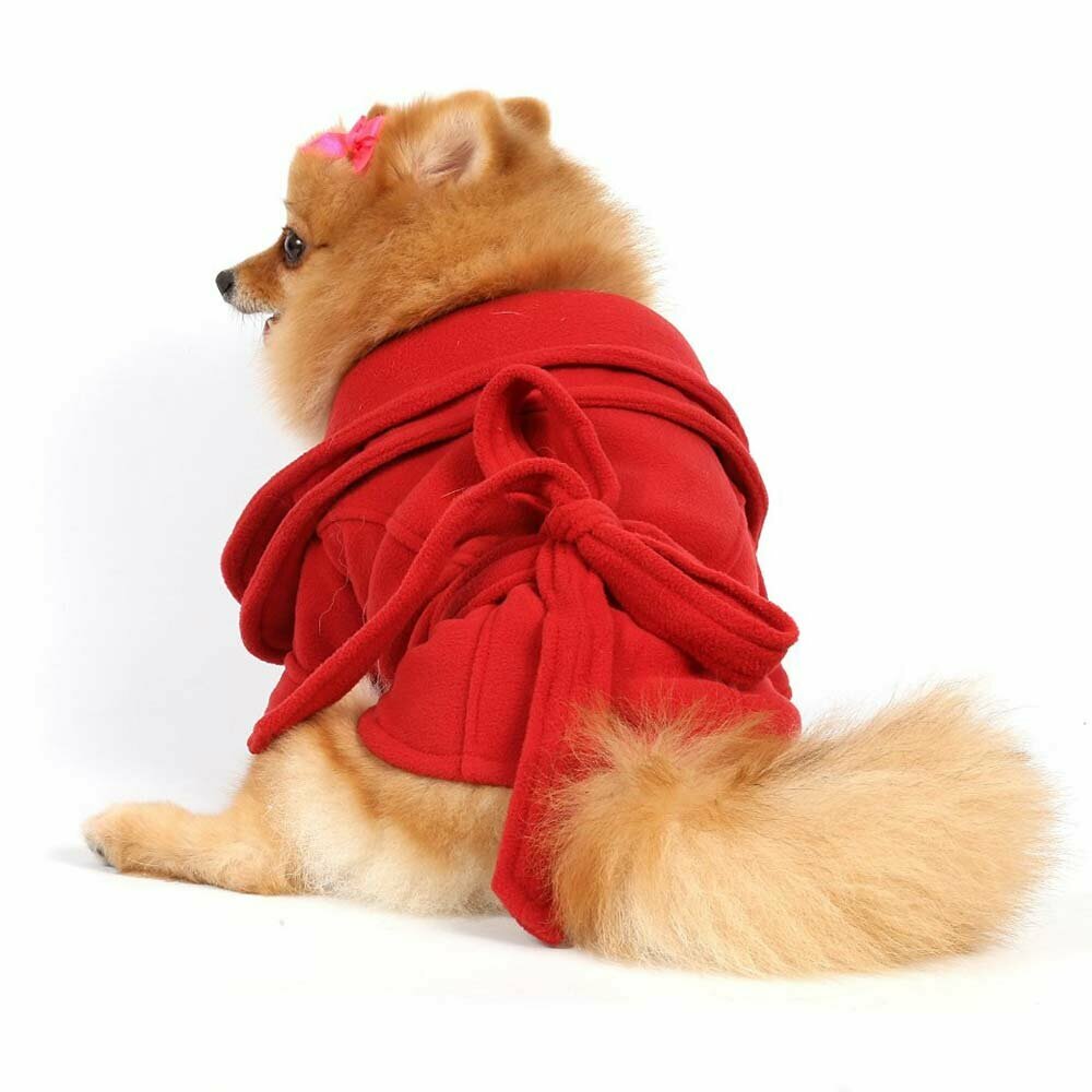 Warmer roter Fleece Hundemantel von DoggyDolly W311