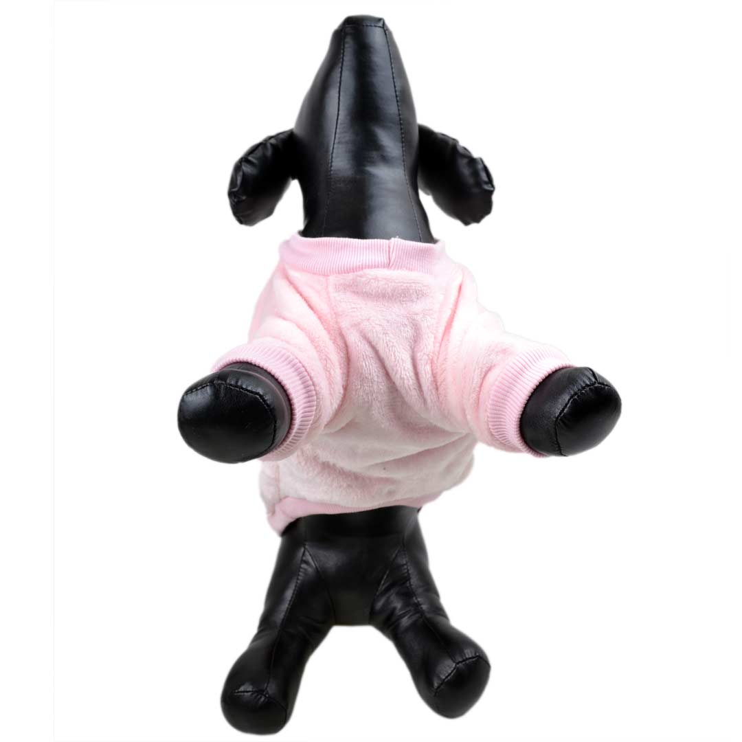 rosa Fleece Hundepullover auf flauschigem Vlies