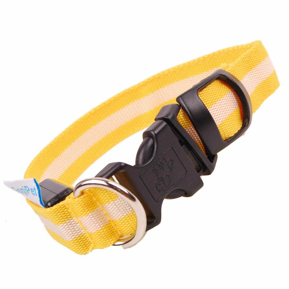 Größenverstellbares GogiPet ® LED Hundehalsband Gelb L
