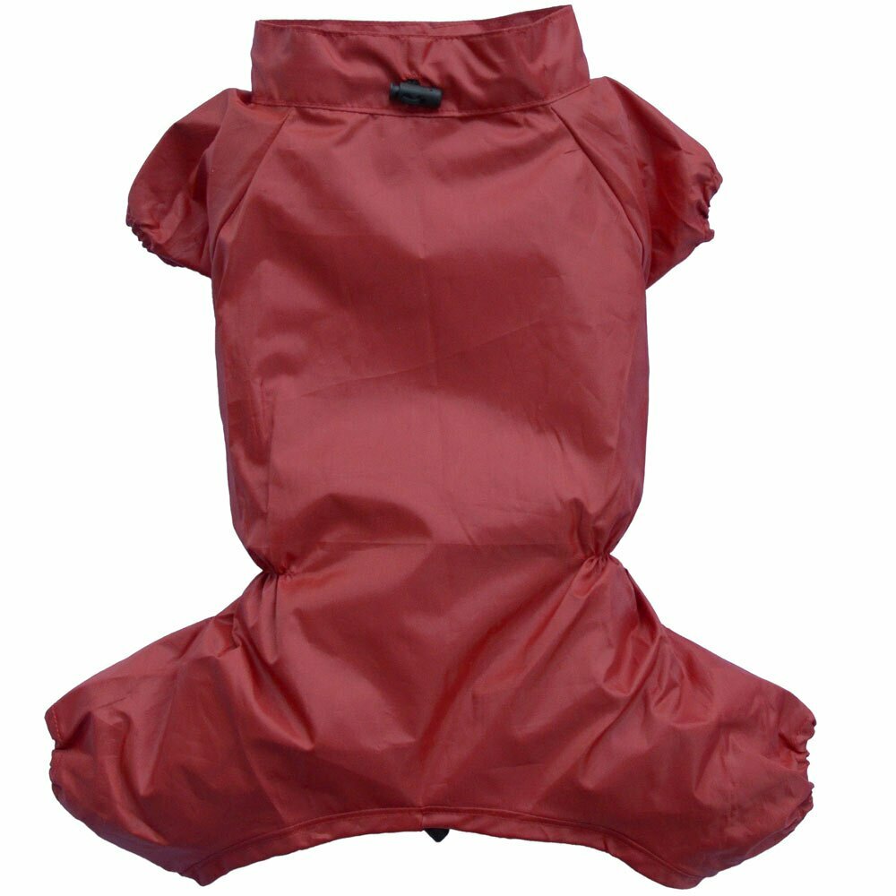 Roter Regenmantel für Hunde ohne Kapuze mit 4 Beinen von DoggyDolly DR030