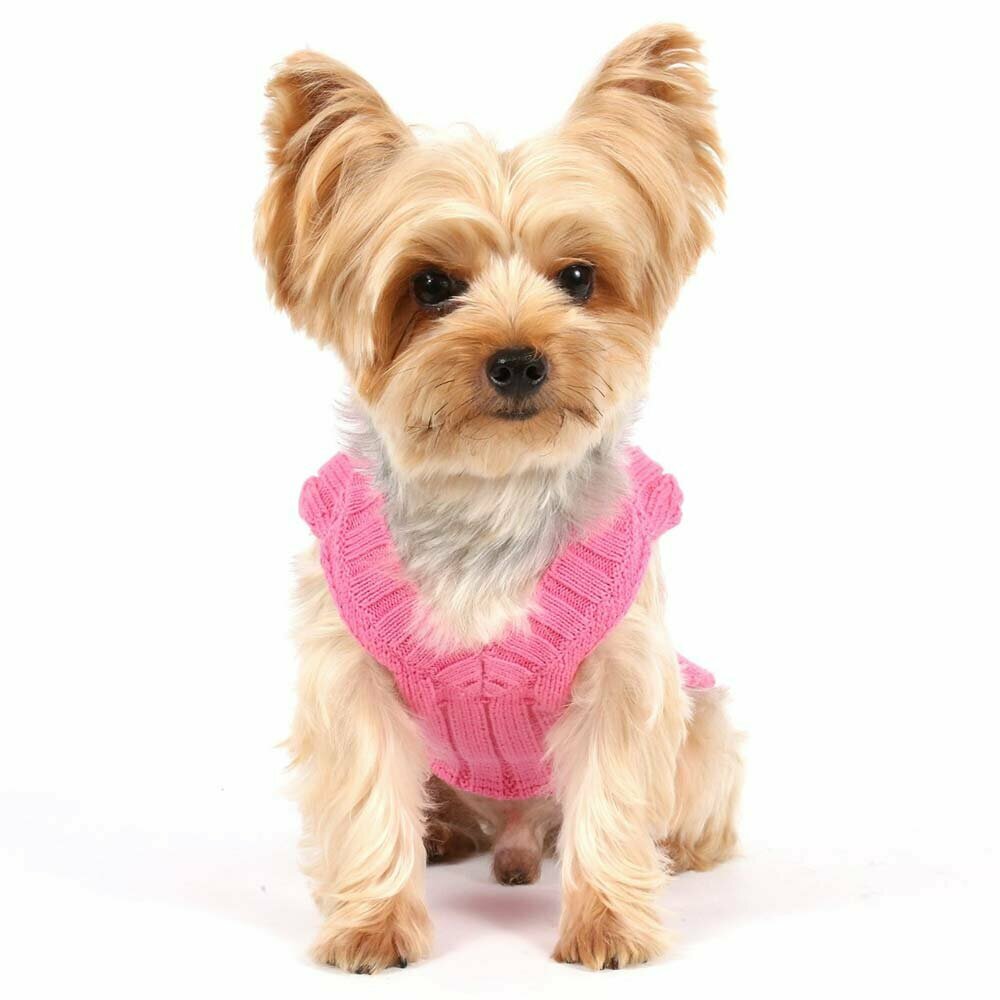 Warmer Strickpullover für Hunde Pink