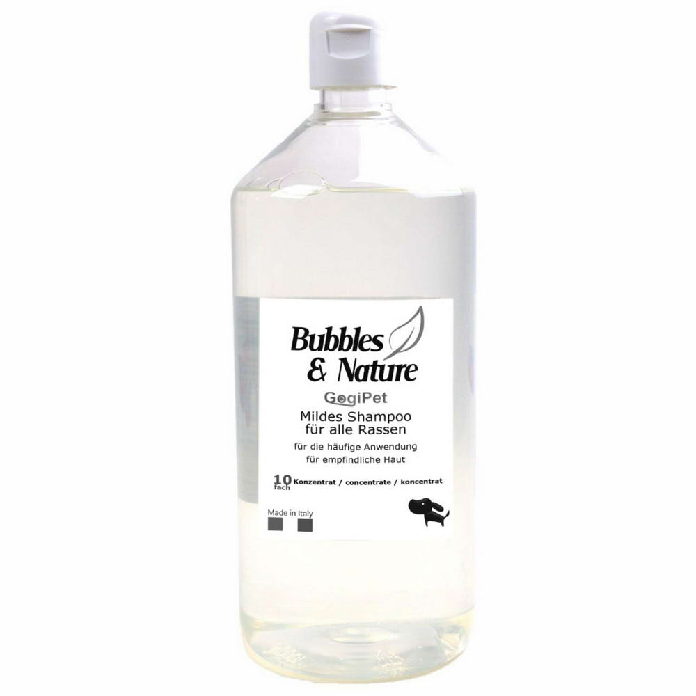 1 Liter Bubbles & Nature mildes Hundeshampoo Konzentrat für alle Rassen ohne Fabstoffe