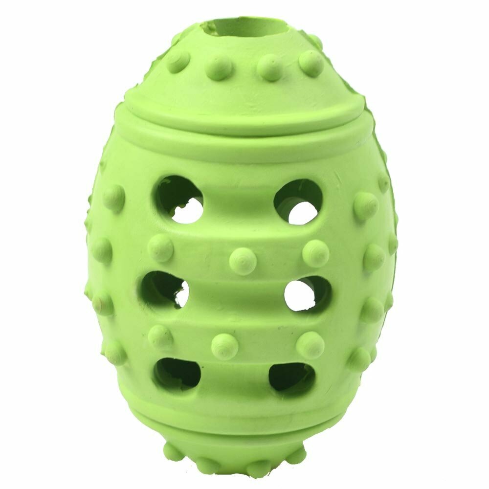 Gummi Ei grün mit 9,5 cm und 5 cm Ø -10 Jahre Onlinezoo Hundespielzeug Aktion
