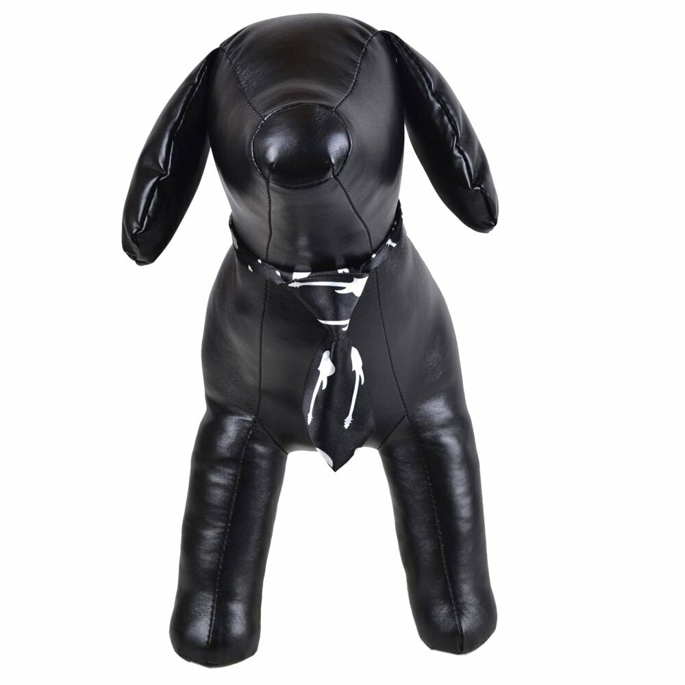 Krawatte für Hunde schwarz mit E-Gitarre