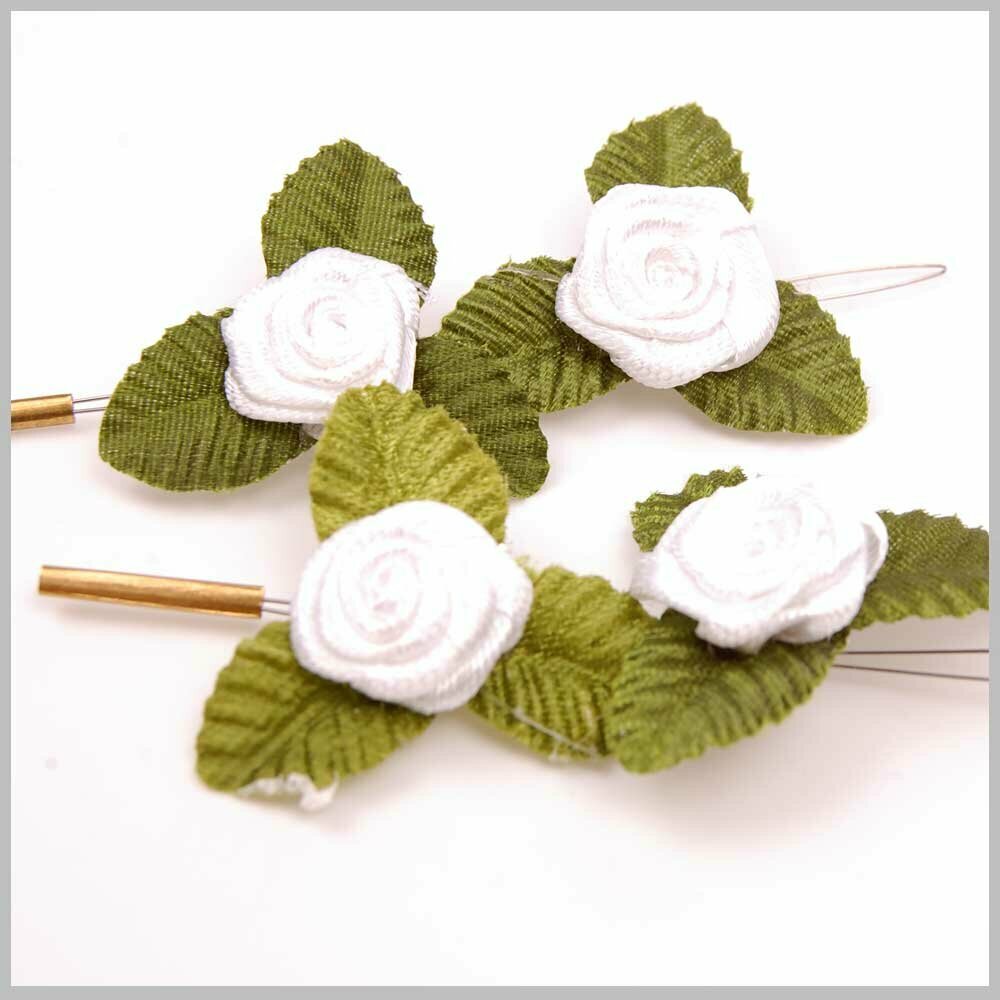 Blumenhaarschmuck - 4 weiße Rosen