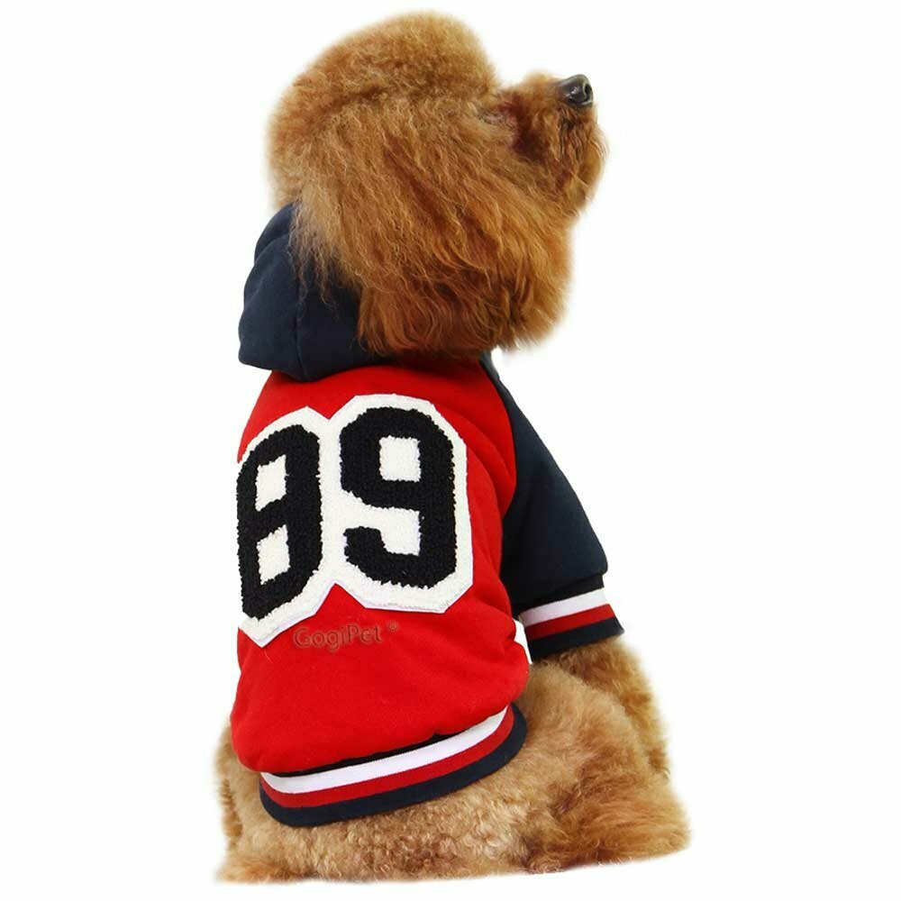 Rote Baseball Hundejacke für den Winter 89 - GogiPet Hundebekleidung