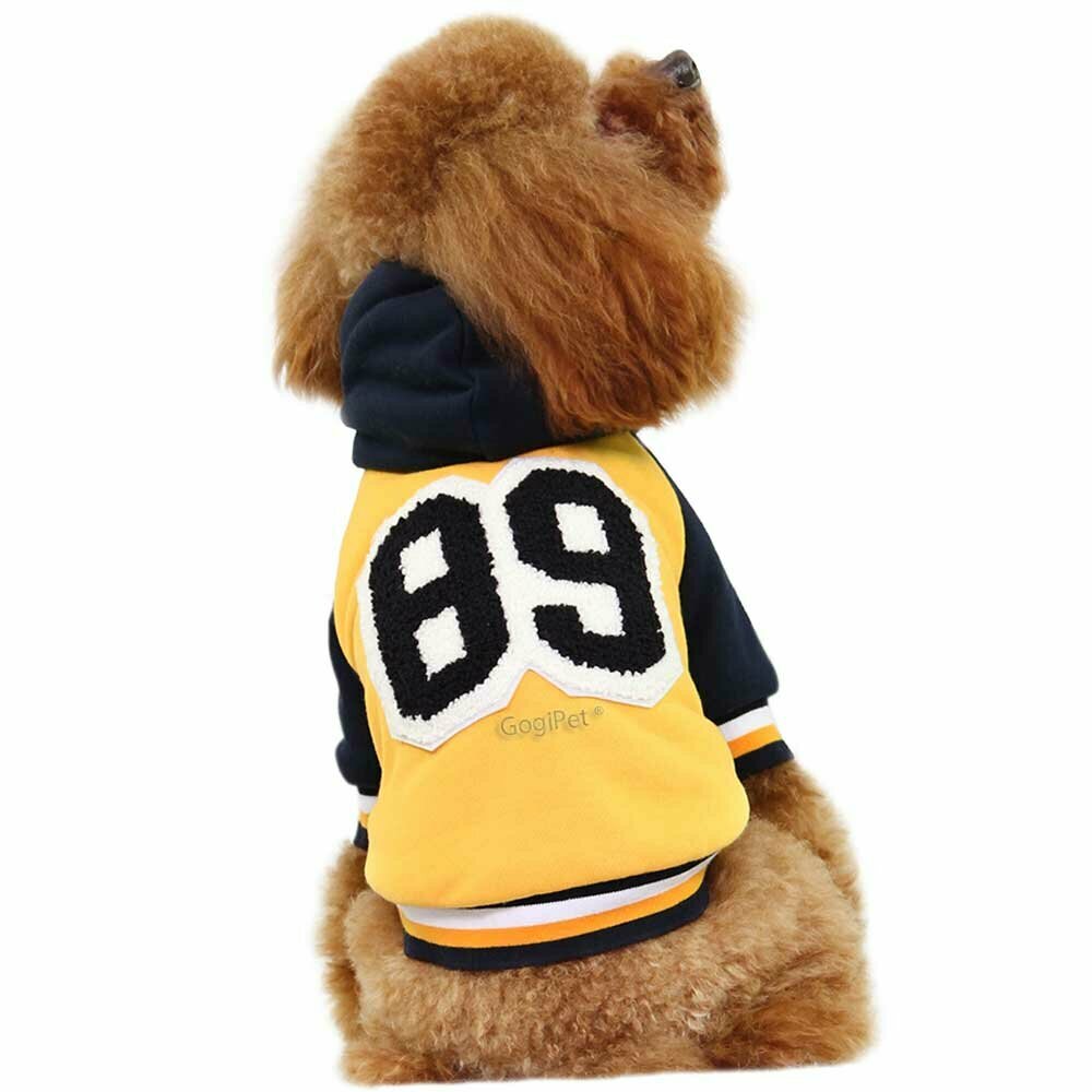 GogiPet Hundejacke gelb - warme Baseball Hundejacke für den Winter