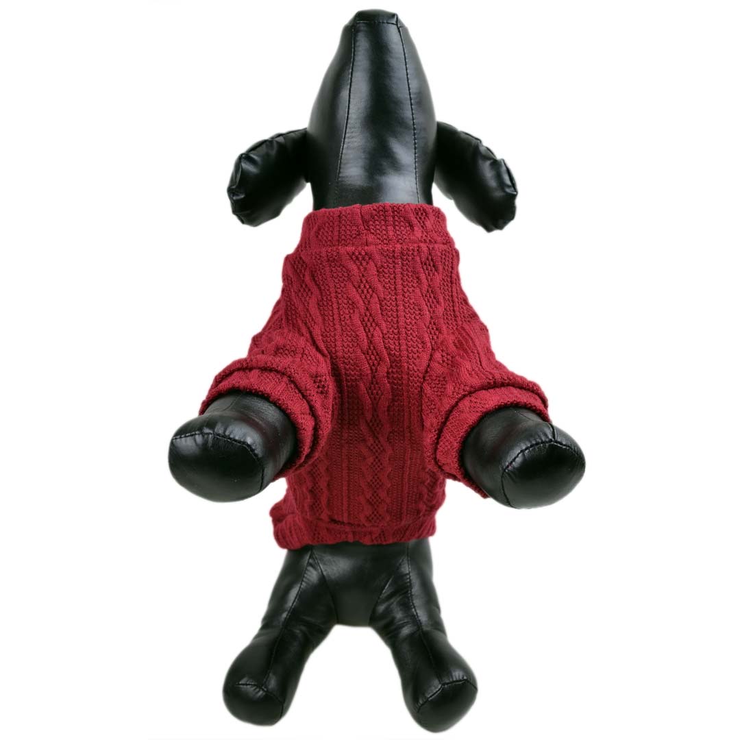 Hochgeschlossene Hundebekleidung - roter Strick Hundepullover