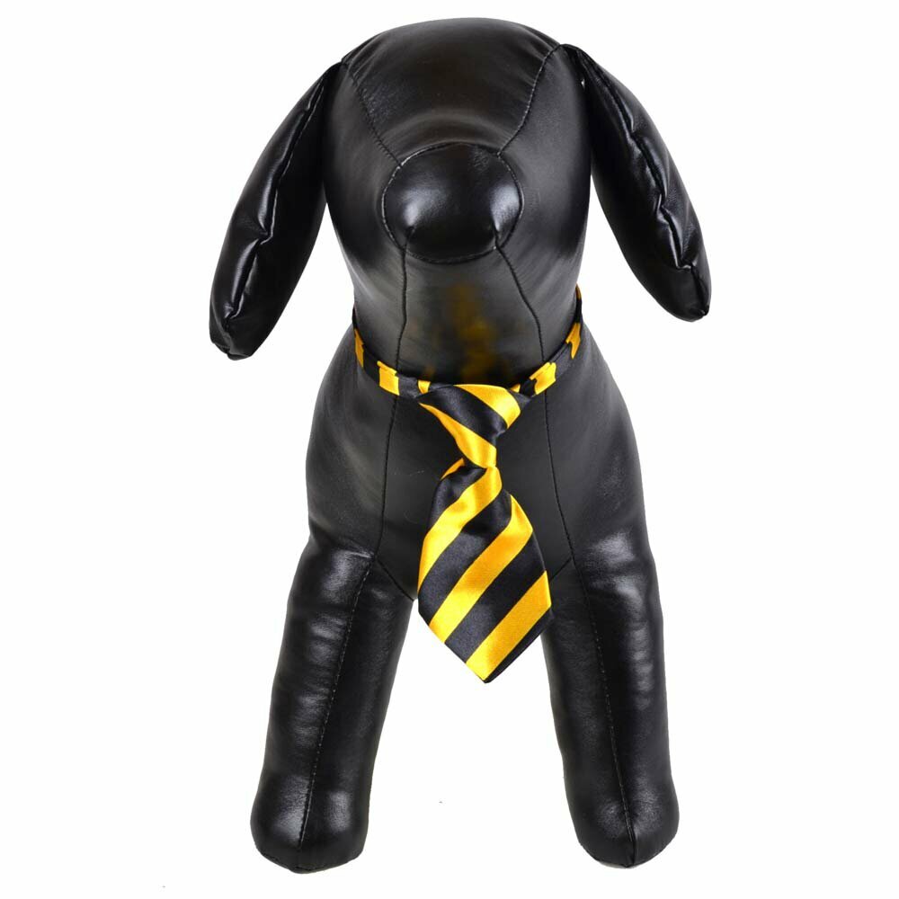 Krawatte für Hunde schwarz, gelb gestreift