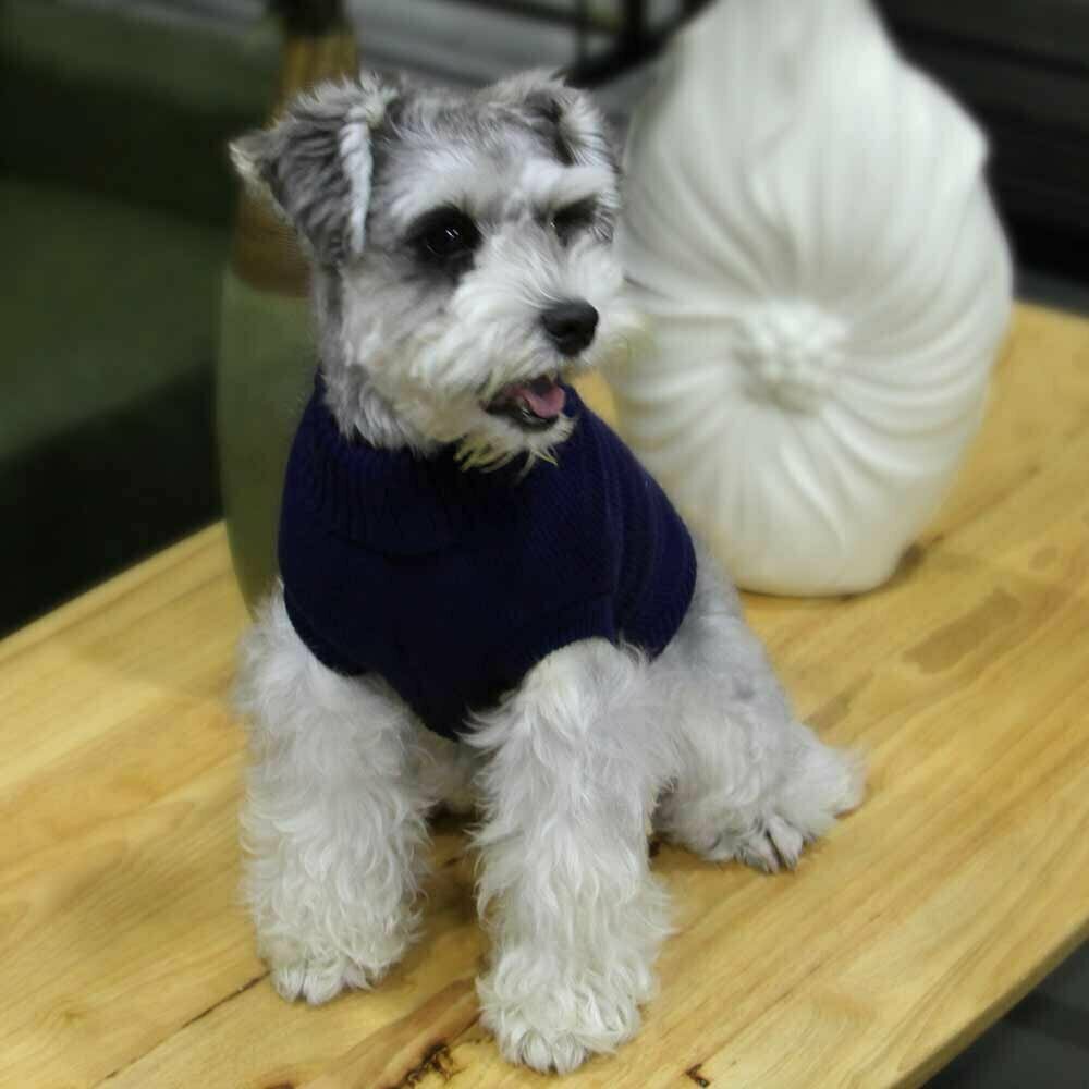 Warmer Hundesweater - Strick Pullover "Rachel" Blau