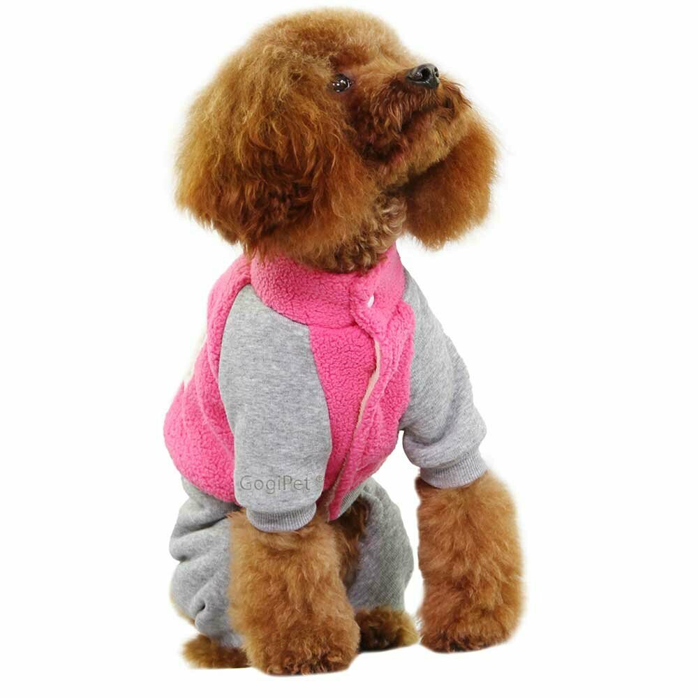 Flauschiger Hundejogger 08 Pink - warme Hundebekleidung von GogiPet®
