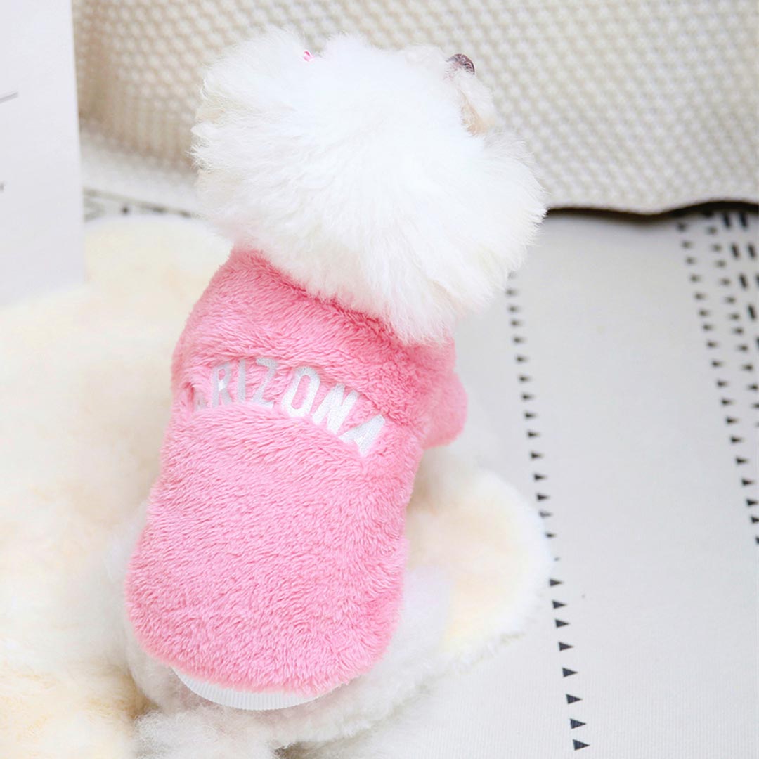 Flauschig warmer Plüsch Fleece Hundepullover - Arizona Pink