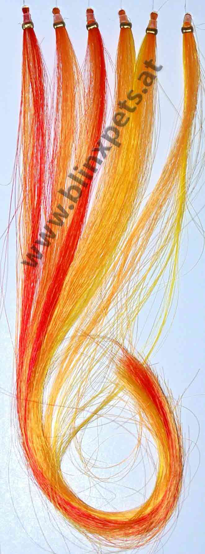 Funny Extension rot - gelb verlaufende Haarverlängerungen