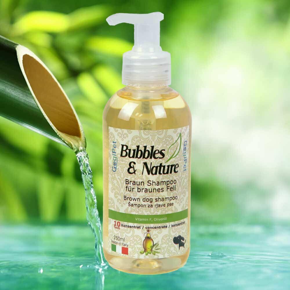 Hundeshampoo von GogiPet Bubbles and Nature für braune Rassen