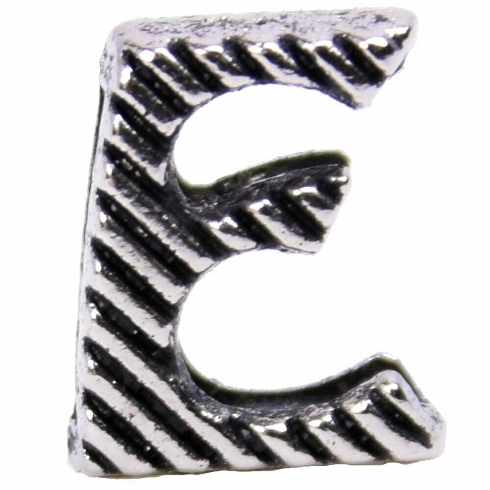 E Designerbuchstabe für Namenshalsbänder aus Metall