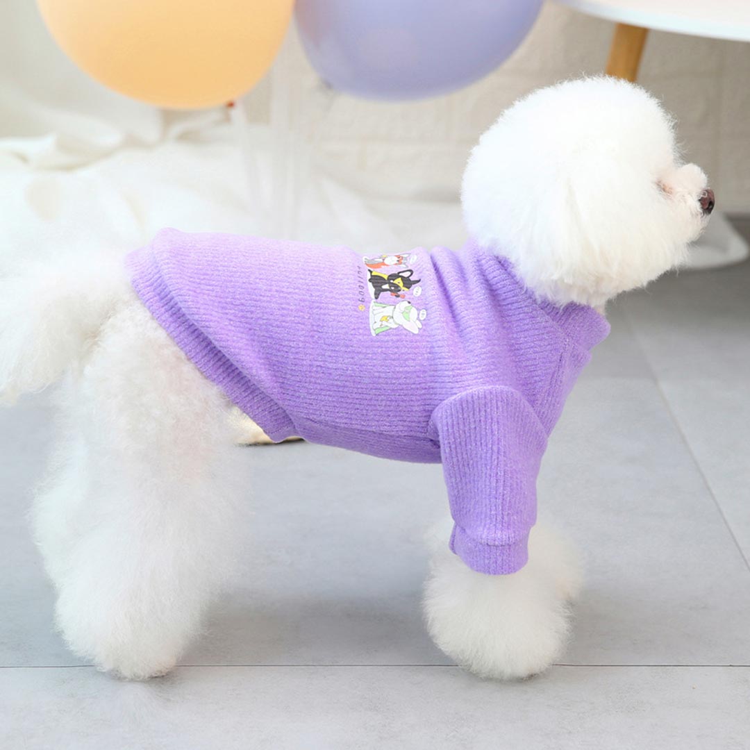 Lila Superhelden Hundepullover – warme Hundebekleidung