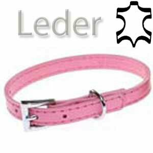pinkfarbenes Lederhundehalsband