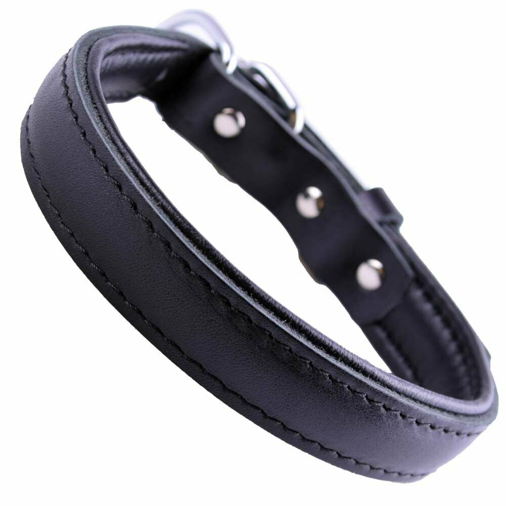GogiPet® Soft Lederhundehalsband schwarz