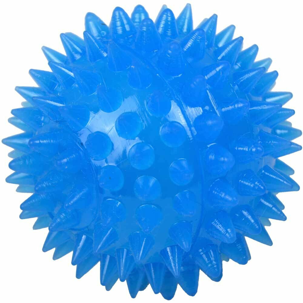 Klangball mit Licht blau - Hundespielzeug