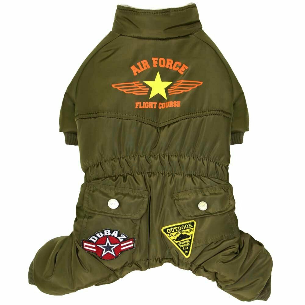 Grüner Air Force Anzug - warme Hundebekleidung