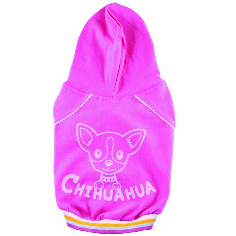 Chihuahua Hundebekleidung pinkes Shirt mit Kapuze