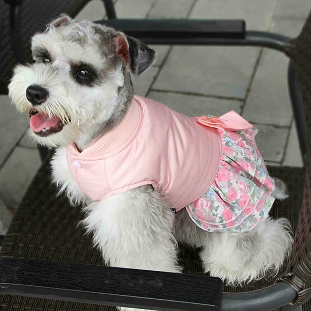 Warmes Hundekleid rosa für den Winter