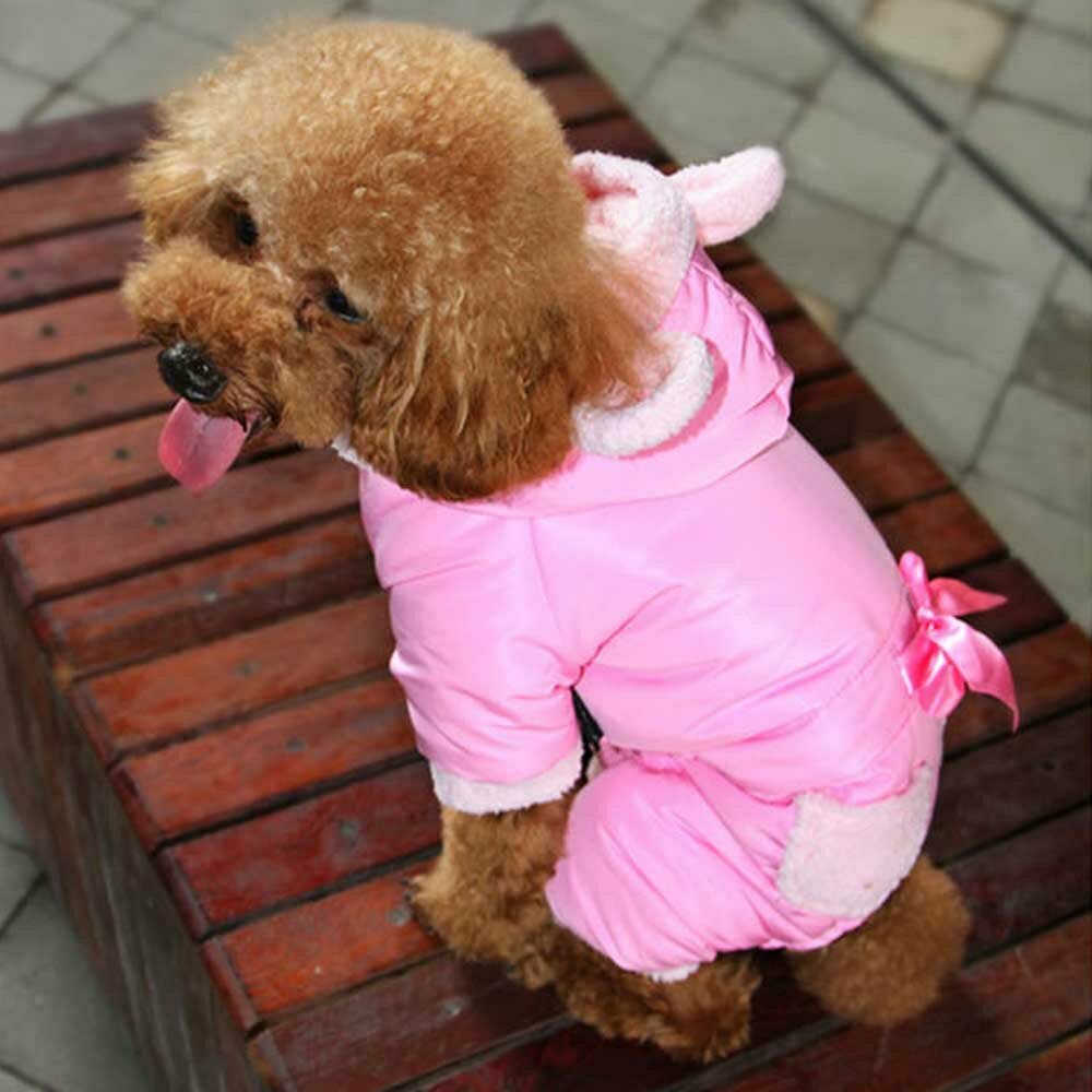 Pinkfarbener Schneeanzug für Hunde