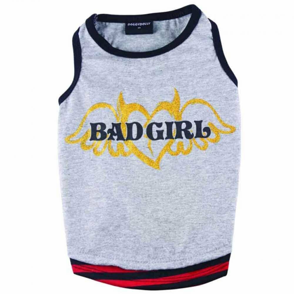 DoggyDolly Mops T-Shirt Bad Girl grau