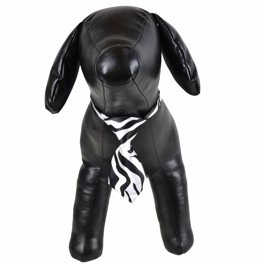 Krawatte für Hunde Zebra Look schwarz, weiß gestreift